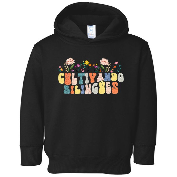 Cultivando Bilingues Best Spanish Teacher Dual Language Crew Toddler Hoodie