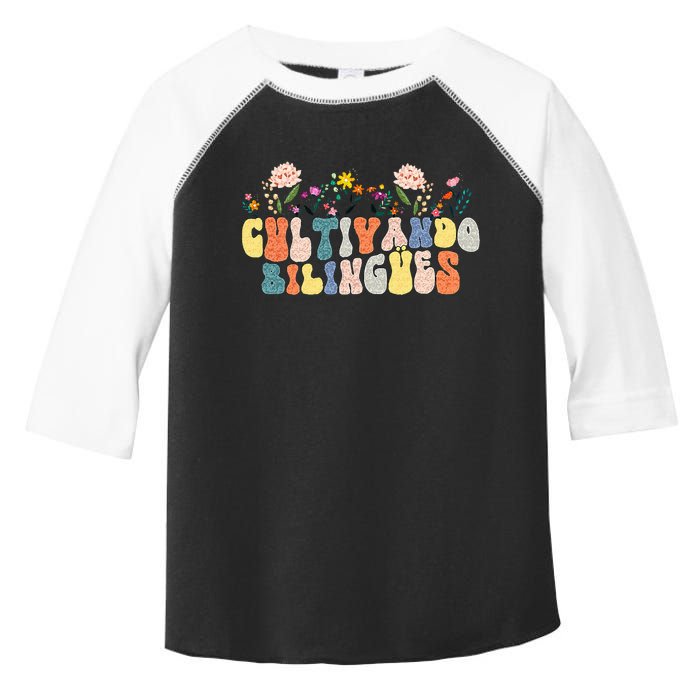 Cultivando Bilingues Best Spanish Teacher Dual Language Crew Toddler Fine Jersey T-Shirt