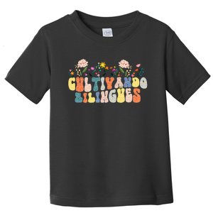 Cultivando Bilingues Best Spanish Teacher Dual Language Crew Toddler T-Shirt