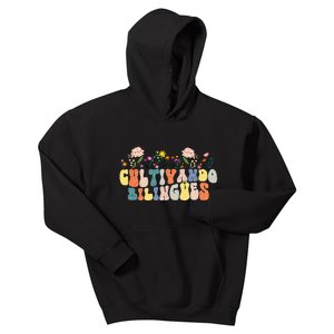 Cultivando Bilingues Best Spanish Teacher Dual Language Crew Kids Hoodie