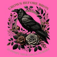 Crows Before Bros Support Your Local Murder Stripe Pom Pom Beanie