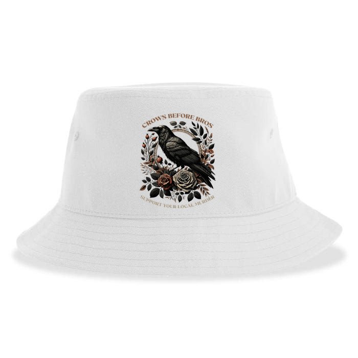 Crows Before Bros Support Your Local Murder Sustainable Bucket Hat