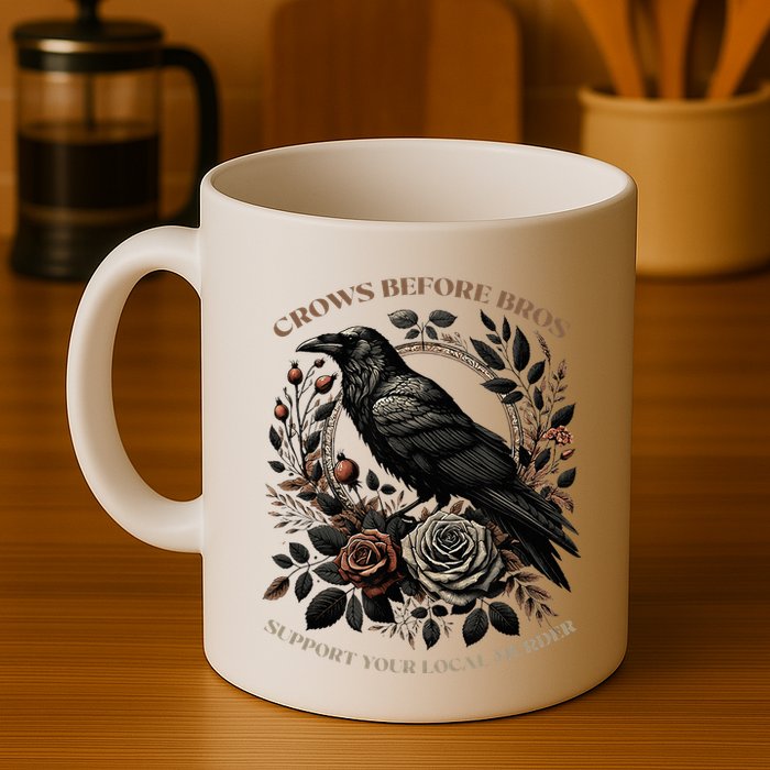 Crows Before Bros Support Your Local Murder Mug