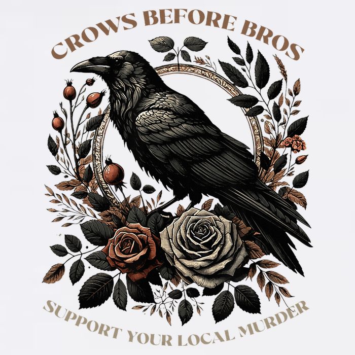 Crows Before Bros Support Your Local Murder Flat Bill Trucker Hat