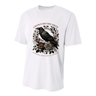 Crows Before Bros Support Your Local Murder Youth Performance Sprint T-Shirt