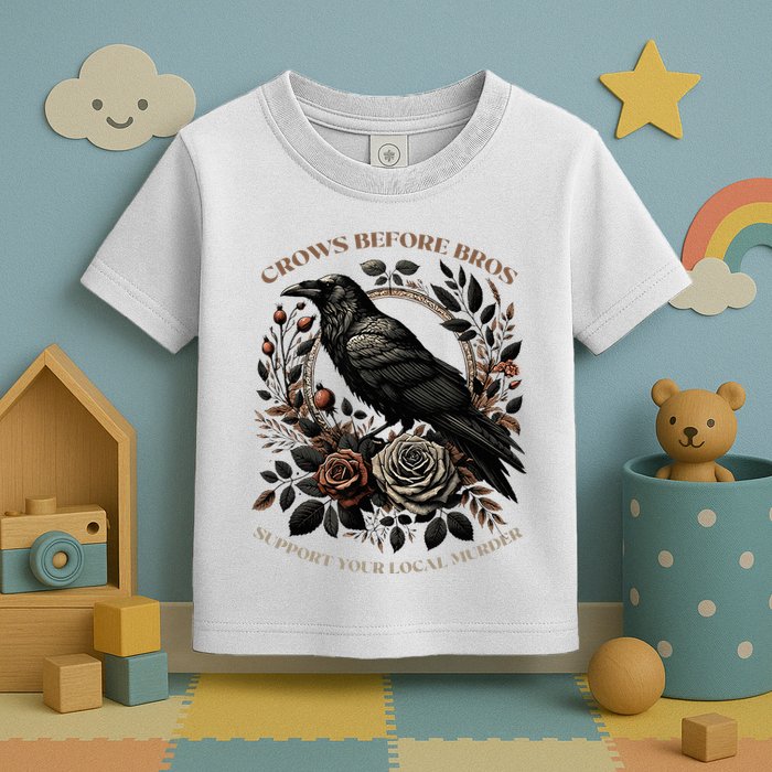 Crows Before Bros Support Your Local Murder Toddler T-Shirt
