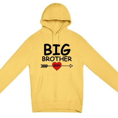 Cute Big Brother 2024 Arrow Heart Premium Pullover Hoodie