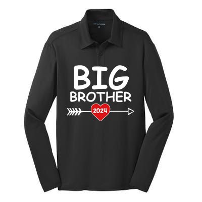 Cute Big Brother 2024 Arrow Heart Silk Touch Performance Long Sleeve Polo