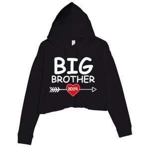 Cute Big Brother 2024 Arrow Heart Crop Fleece Hoodie