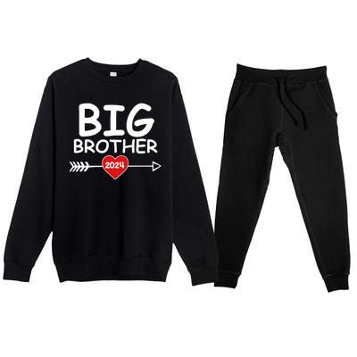 Cute Big Brother 2024 Arrow Heart Premium Crewneck Sweatsuit Set