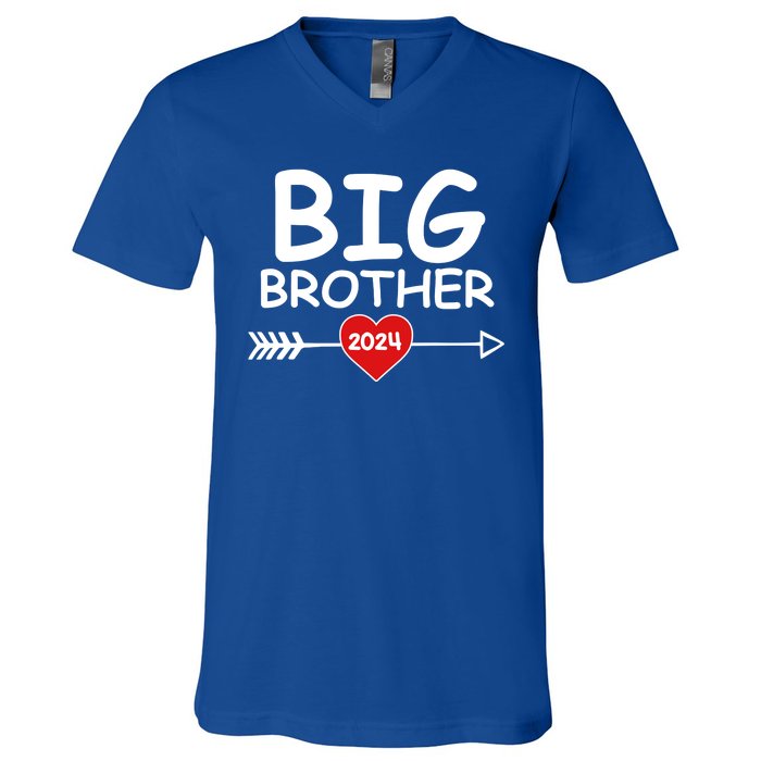 Cute Big Brother 2024 Arrow Heart V-Neck T-Shirt