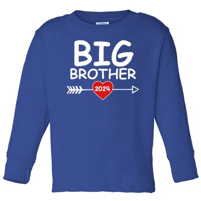 Cute Big Brother 2024 Arrow Heart Toddler Long Sleeve Shirt