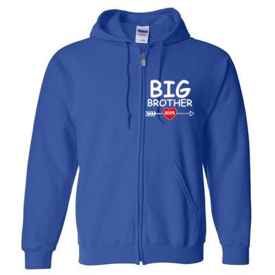 Cute Big Brother 2024 Arrow Heart Full Zip Hoodie