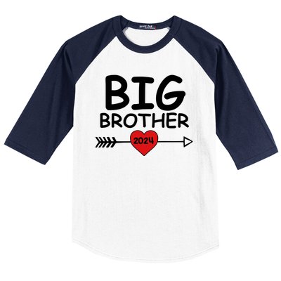 Cute Big Brother 2024 Arrow Heart Baseball Sleeve Shirt