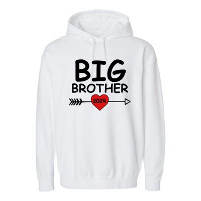 Cute Big Brother 2024 Arrow Heart Garment-Dyed Fleece Hoodie