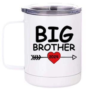 Cute Big Brother 2024 Arrow Heart 12 oz Stainless Steel Tumbler Cup