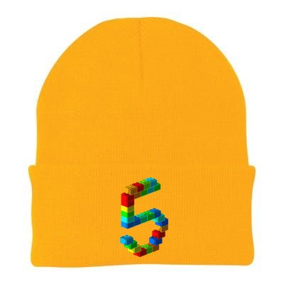 Cute Block Building 5th Birthday Gift 5 Years Old Knit Cap Winter Beanie