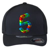 Cute Block Building 5th Birthday Gift 5 Years Old Flexfit Unipanel Trucker Cap