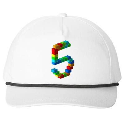 Cute Block Building 5th Birthday Gift 5 Years Old Snapback Five-Panel Rope Hat