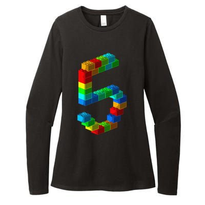 Cute Block Building 5th Birthday Gift 5 Years Old Womens CVC Long Sleeve Shirt