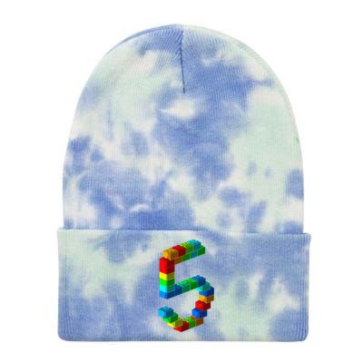 Cute Block Building 5th Birthday Gift 5 Years Old Tie Dye 12in Knit Beanie