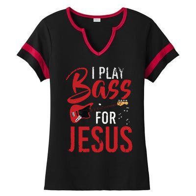 Christian Bassist Bass Player Jesus Bass Guitar Ladies Halftime Notch Neck Tee