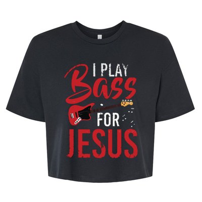 Christian Bassist Bass Player Jesus Bass Guitar Bella+Canvas Jersey Crop Tee