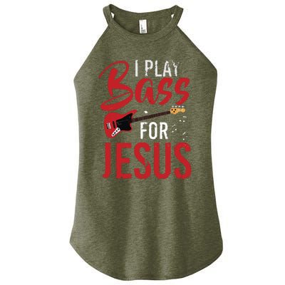 Christian Bassist Bass Player Jesus Bass Guitar Women’s Perfect Tri Rocker Tank