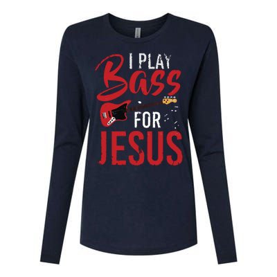 Christian Bassist Bass Player Jesus Bass Guitar Womens Cotton Relaxed Long Sleeve T-Shirt