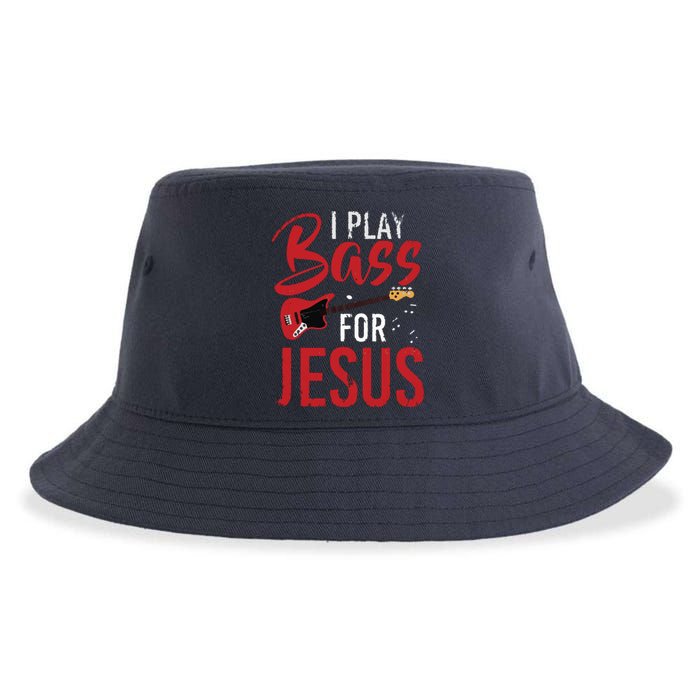 Christian Bassist Bass Player Jesus Bass Guitar Sustainable Bucket Hat