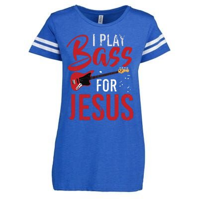 Christian Bassist Bass Player Jesus Bass Guitar Enza Ladies Jersey Football T-Shirt