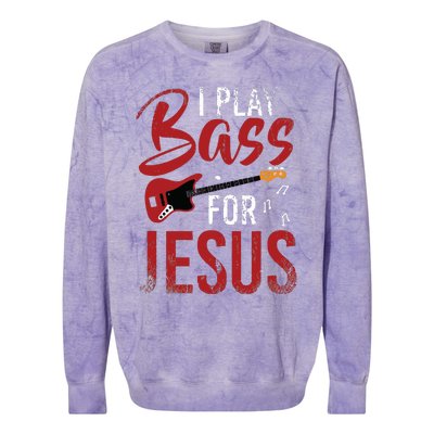 Christian Bassist Bass Player Jesus Bass Guitar Colorblast Crewneck Sweatshirt