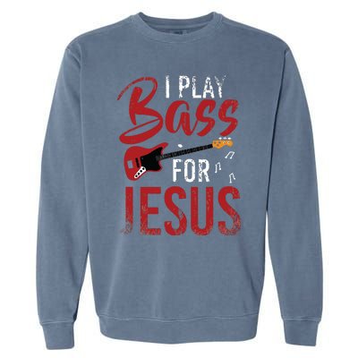 Christian Bassist Bass Player Jesus Bass Guitar Garment-Dyed Sweatshirt