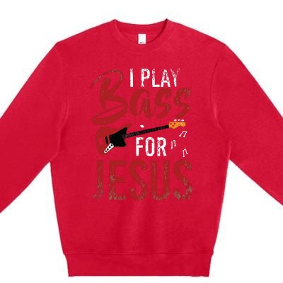 Christian Bassist Bass Player Jesus Bass Guitar Premium Crewneck Sweatshirt