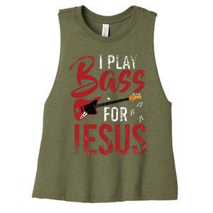 Christian Bassist Bass Player Jesus Bass Guitar Women's Racerback Cropped Tank