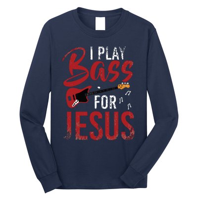 Christian Bassist Bass Player Jesus Bass Guitar Long Sleeve Shirt