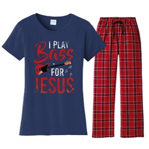 Christian Bassist Bass Player Jesus Bass Guitar Women's Flannel Pajama Set