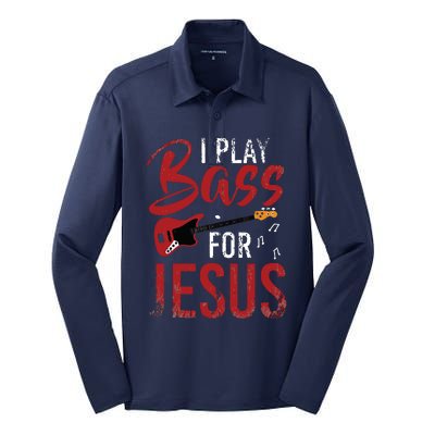 Christian Bassist Bass Player Jesus Bass Guitar Silk Touch Performance Long Sleeve Polo