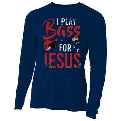 Christian Bassist Bass Player Jesus Bass Guitar Cooling Performance Long Sleeve Crew