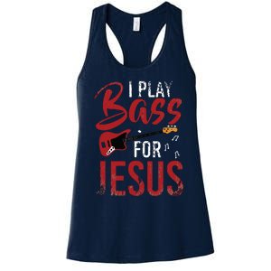 Christian Bassist Bass Player Jesus Bass Guitar Women's Racerback Tank