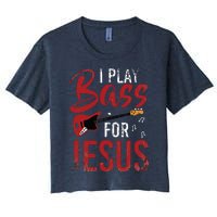 Christian Bassist Bass Player Jesus Bass Guitar Women's Crop Top Tee