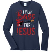 Christian Bassist Bass Player Jesus Bass Guitar Ladies Long Sleeve Shirt