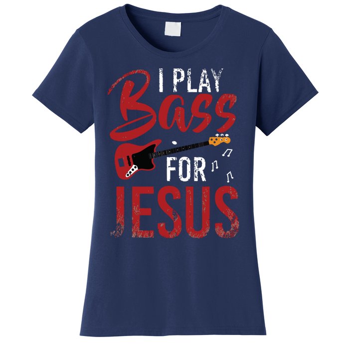 Christian Bassist Bass Player Jesus Bass Guitar Women's T-Shirt