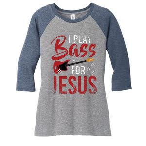 Christian Bassist Bass Player Jesus Bass Guitar Women's Tri-Blend 3/4-Sleeve Raglan Shirt