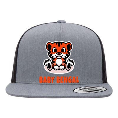 Cute Baby Bengal Flat Bill Trucker Hat