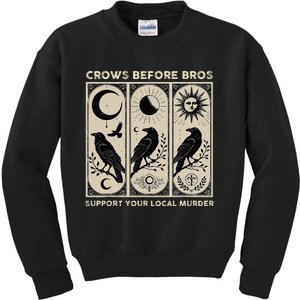 Crows Before Bros Support Your Local Murder Kids Sweatshirt