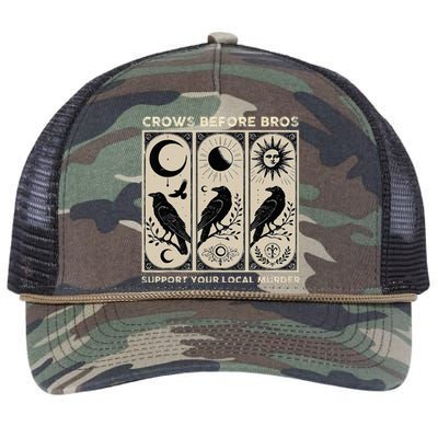 Crows Before Bros Support Your Local Murder Retro Rope Trucker Hat Cap