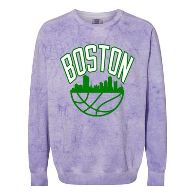 Boston Basketball Jersey Team Colorblast Crewneck Sweatshirt