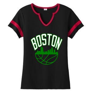 Boston Basketball Jersey Team Ladies Halftime Notch Neck Tee