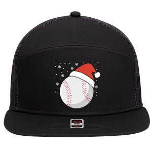 Christmas Baseball Ball Santa Claus Hat Xmas Catcher Pitcher Gift 7 Panel Mesh Trucker Snapback Hat